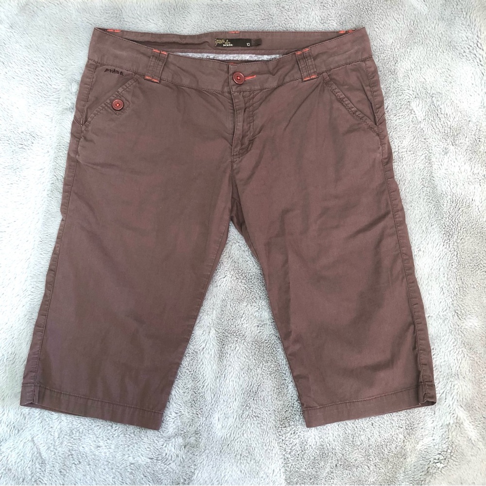 Prana Brown Women's Chino Capri Shorts Summer Size 10 Modest 2000s